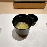 鮨 こいせ - クエとキンキのアラ出汁、ごぼうオイル