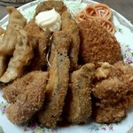 丸二食堂 - 【２０１３年７月】フライ盛合（アップ）