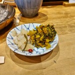 天ぷらめし 金子半之助  日本橋店 - いか柚子、高菜明太(食べ放題)