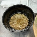 覆麺 智 - 青森産助宗鱈の寒風干し出汁のつけそば、ネック、味玉