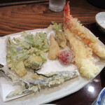 蕎麦 しらいし - :【海老と旬の野菜の天ぷら】①