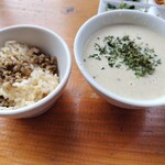 野菜食堂 - 玄米ご飯と豆たっぷりコーンスープ