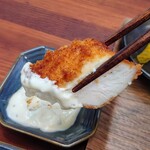 山親爺 - 「生姜焼き定食」⑥ ※チキンカツをタルタルソースで