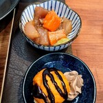 山親爺 - サービスで出してくれました ※刺身の漬けとデザート