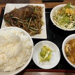 中華ダイニング 多礼 - こしじポークの厚切りレバニラ定食¥1150（ご飯大盛＋¥60）