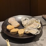 atelier 森本 XEX 鉄板 - 牡蠣、フォアグラ、ホタテ