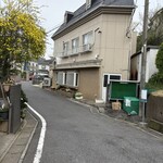 とんかつ とん吉 - 道なりに行くと見えるアパートみたいな建物