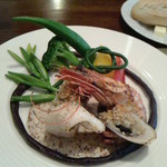 魚介の白ワイン＆マスタードソースとパン