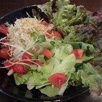 元祖 瓦そば たかせ - 旬野菜とじゃこのサラダ 464円