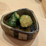 恵比寿 えんどう - 箸休めの「きゅうりのたたき」