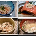 花あさぎ - そうめん・キンメの煮付・ひじきご飯・汁物