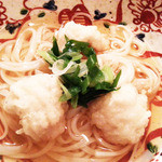 天現寺小野 - 氷見うどん　鱧の天ぷら乗せ