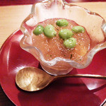 天現寺小野 - 冷製茶碗蒸し　ウニとお出汁のジュレがけ