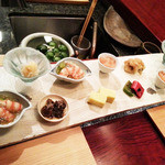 天現寺小野 - 鱧づくし前菜盛り合わせ（2014.8）