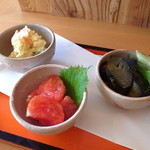 Oohama - ポテトサラダ、茄子の揚げ浸し、冷やし焼きトマト