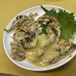 ミナミカワ - ホタテのヒモ、酢味噌で