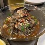 テッチャン鍋金太郎 - センマイのタタキ。ピリ辛で酒が進む！