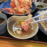 ののや - かき揚げ　天つゆにちょいづけ