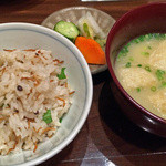 お酒と博多小皿 たなかだ - じゃこめし＆みそ汁