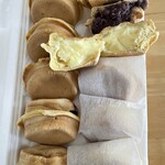 あじまん - 結構ぺろっと行けますwww(つぶあんとカスタードが分かるようにしてくれてます)