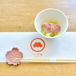 酒楽亭 空庵 - 春キャベツと燻製鴨肉と蕎麦の実