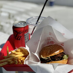 HAPPY BURGER - テリヤキバーガーセット（チーズ抜き）　1460円 パテダブル　430円