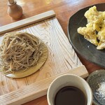 蕎麦切り大城 - もりそば+舞茸天野菜天5種
