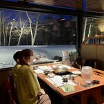 ラビスタ阿寒川 - ゆっくりお食事を楽しんでいるうちに外はとっぷり暮れてきました