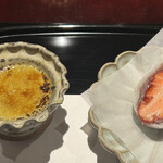 奈良 而今 - 蓬(吉野)のブリュレ　苺(古都華 郡山)大福 