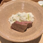 奈良 而今 - 新生姜フキ筍ご飯　大和牛ヘレ