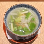 奈良 而今 - 鯛の白子の真薯と山菜(うすい豆,うるい, アマドコロ, 三つ葉,新生姜)