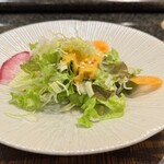 鉄板ステーキ 花心 - この人参ドレッシングが美味い。