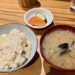 しんのすけ - たけのこ入り鯛めし、しじみ汁、ぬかづけ