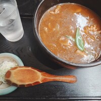 日本橋 やぶ久 - 『黒豚カレー南蛮(蕎麦)』お冷や付き(笑)