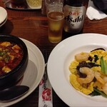 やまか飯店 - 土鍋麻婆豆腐＆エビと卵の塩炒め