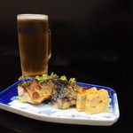 お食事処 魚がしおき - 鯖塩焼き・卵焼き・生ビール