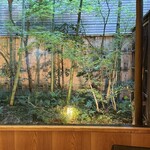 赤坂 菊乃井 - カウンターから、中庭の景色に癒されます