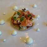メゾン・ド・タカ芦屋 - オードブル：オマール海老と赤貝のタルタル仕立て