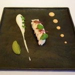 メゾン・ド・タカ芦屋 - 赤座海老のポワレ　3種のコンディマン