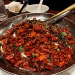 陳家私菜 - 白身魚の激辛沸騰煮込み　下に鱈ともやしたくさん