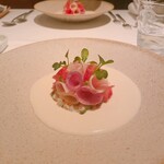 ナチュール・エ・サンス - 鎌倉野菜と真鯛のタルタル〜新玉葱スープ仕立て〜