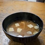 天重 - ミョウガと豆腐の味噌汁