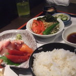 水神 - とくとくランチセット刺身など