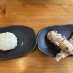 うどん匠人 岡本 - 半熟たまご天　130円　　　　ちくわ天　　130円