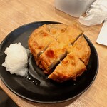 永楽食堂 - 海老真薯の蓮根挟み揚げです。天汁付きでした