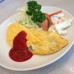 キッチンふるはし - オムレツ（８５０円）これにライス・味噌汁・漬物が付きます。２０１４年８月