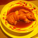 粋圓 - 黒ウーロン茶 氷抜き ＆ ピータン ＆ 特製餃子4個✖️2 ＆ 桜海老の上海やきそば ＆ 国産豚足の上海煮込み ＆ アイスクリーム