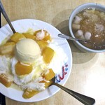 西門町三兄妹雪花冰專門店 - 芒果牛奶雪花冰＋冰淇幕 ＆ 豆花＋芋圓