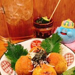 築地銀だこ - 料理写真:期間限定　明太しらすバター　税込539円　つぼきゅう　税込385円　紀州産南高梅梅酒税込495円