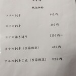 魚信 - 刺身メニュー